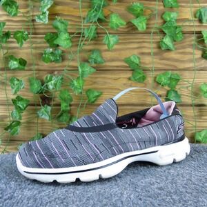 SKECHERS‎ Women Go Walk 3 Slip-On Gray Fabric Sz 6.5 Medium  Used 2025